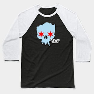 Chicago Proper Blue Skull Baseball T-Shirt